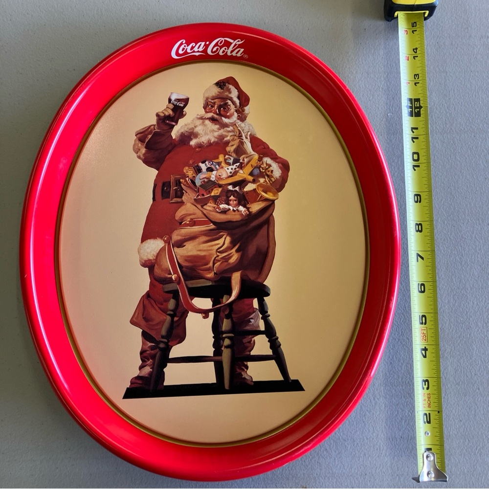 Coca-Cola Santa Claus Red Oval Tray